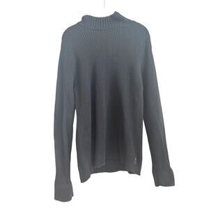 Armani Exchange Size Med. Black knitted Sweater with Side zipper on Collar